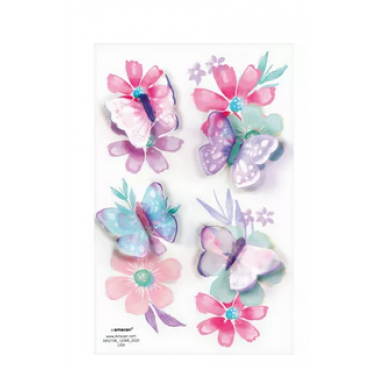 3D Flutter Tattoos 1 Sheet