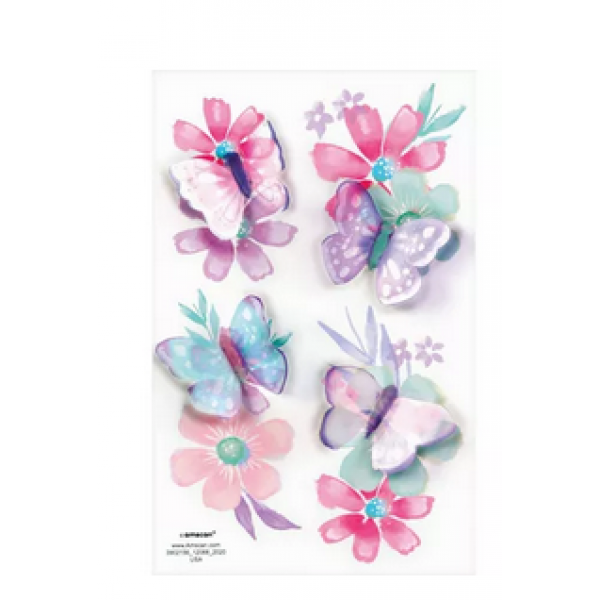 3D Flutter Tattoos 1 Sheet