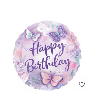 Flutter Butterfly Happy Birthday Foil Balloon, 18in