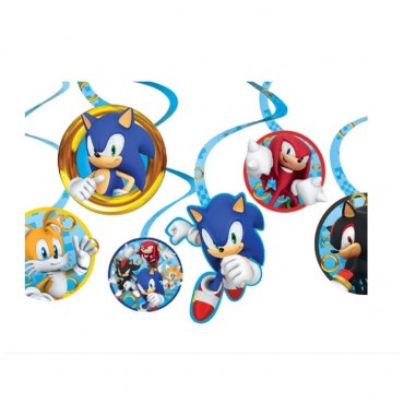 Sonic the Hedgehog Cardstock Swirl Decorations, 12ct