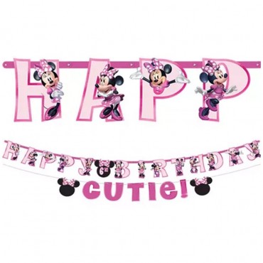 Minnie Mouse Forever Personalized Birthday Banner Kit 2ct