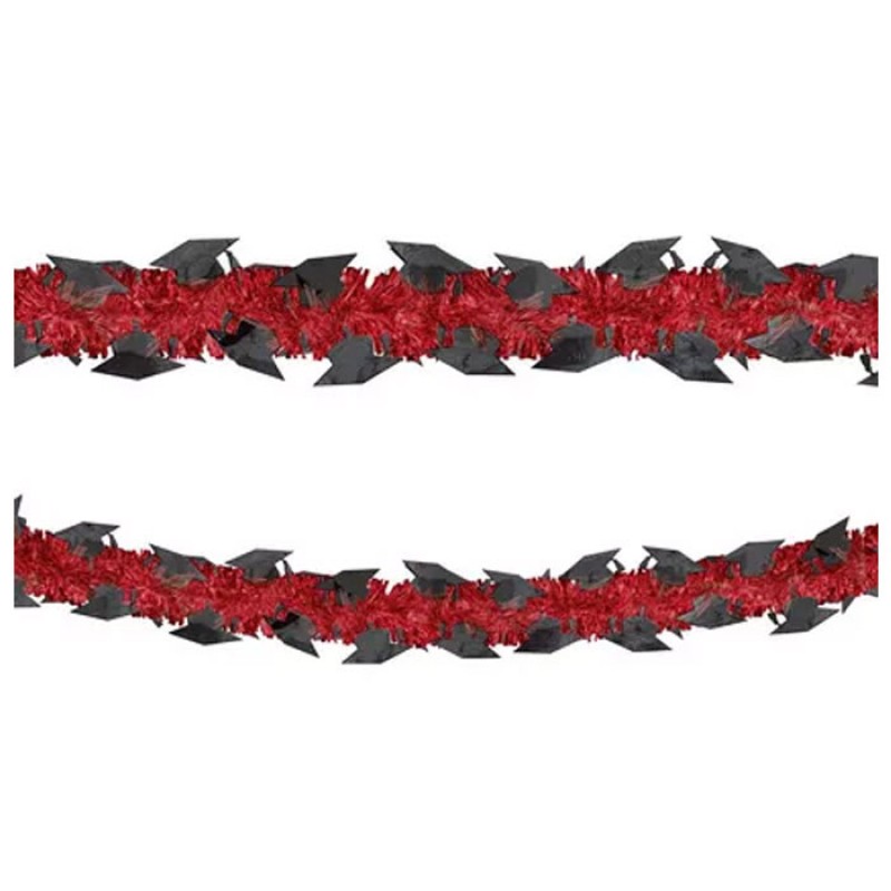 Blue Graduation Cap Tinsel & Plastic Garland, 9ft