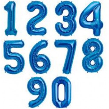 34" Large Foil Number Balloon (Blue)