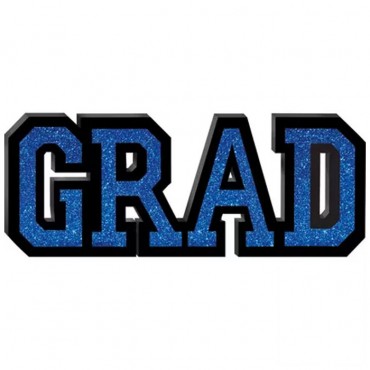 Glitter Blue Grad Fiberboard Stand Sign, 13.1in x 5.25in