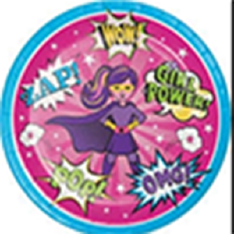 Girls Super Hero Plates 9"